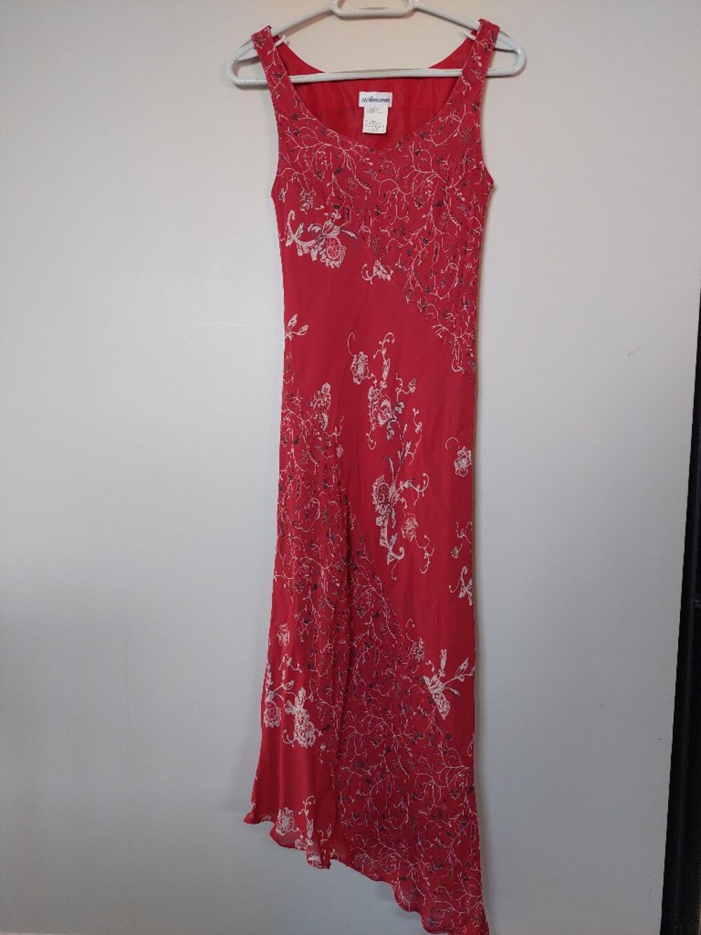 Steilmann Asymmetrical Floral Maxi dress - Size 6 Red Floral